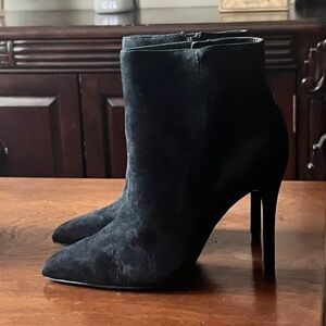 Charles David Black Suede Heeled Boots